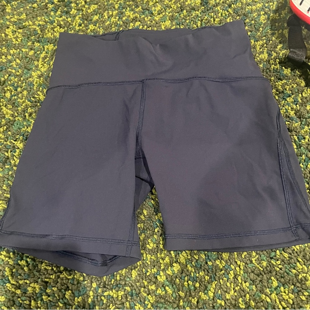 Navy blue high rise train times lululemon shorts